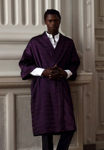 ASTORIA KIMONO WRAP JACKET - Purple wave