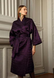 ASTORIA KIMONO WRAP JACKET - Purple wave