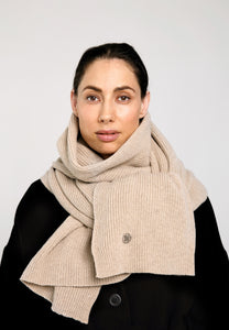 ARGADIA CASHMERE RIB SCARF - Sand