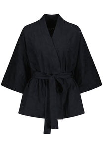 CYRUS SHORT BOXY JACKET -  Midnight blue punched cotton