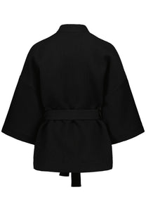 CYRUS SHORT BOXY JACKET -  Black quilted