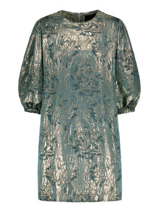CELYN SHORT DRESS - Metallic green
