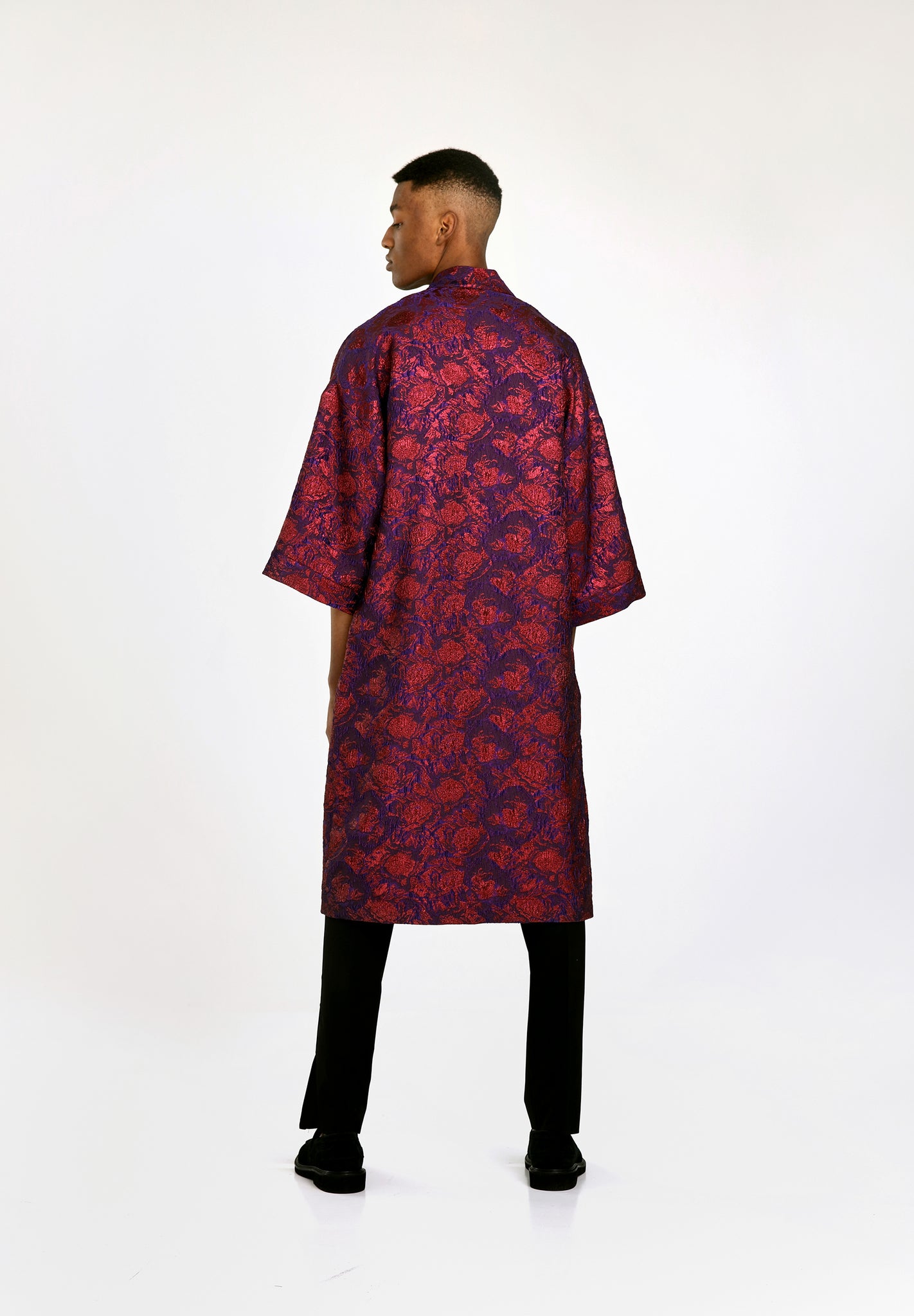 ASTORIA KIMONO WRAP JACKET -  Red lilac florals