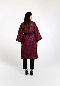 ASTORIA KIMONO WRAP JACKET -  Red lilac florals