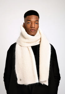 BARROW CHUNKY BEANIE & MILLER RIB SCARF SET - Light ecru