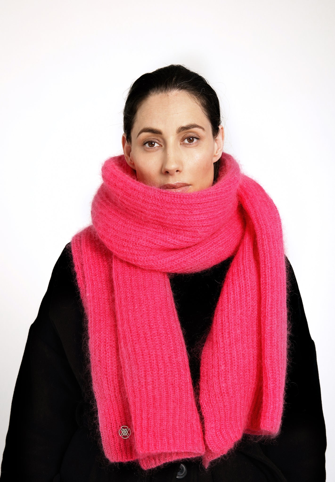 MILLER RIBBED SCARF - Bright pink