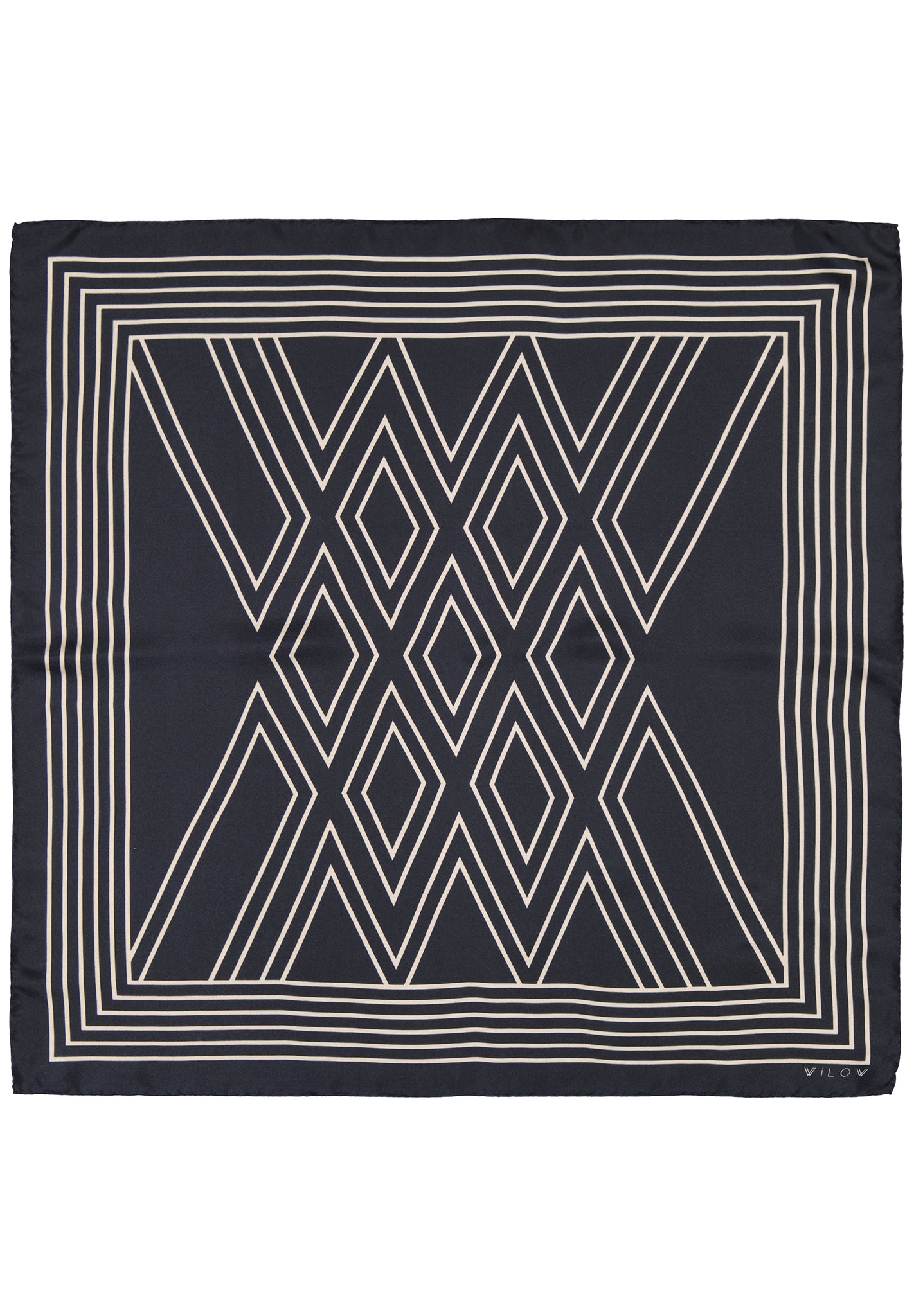 KINGS SILK SCARF - Black