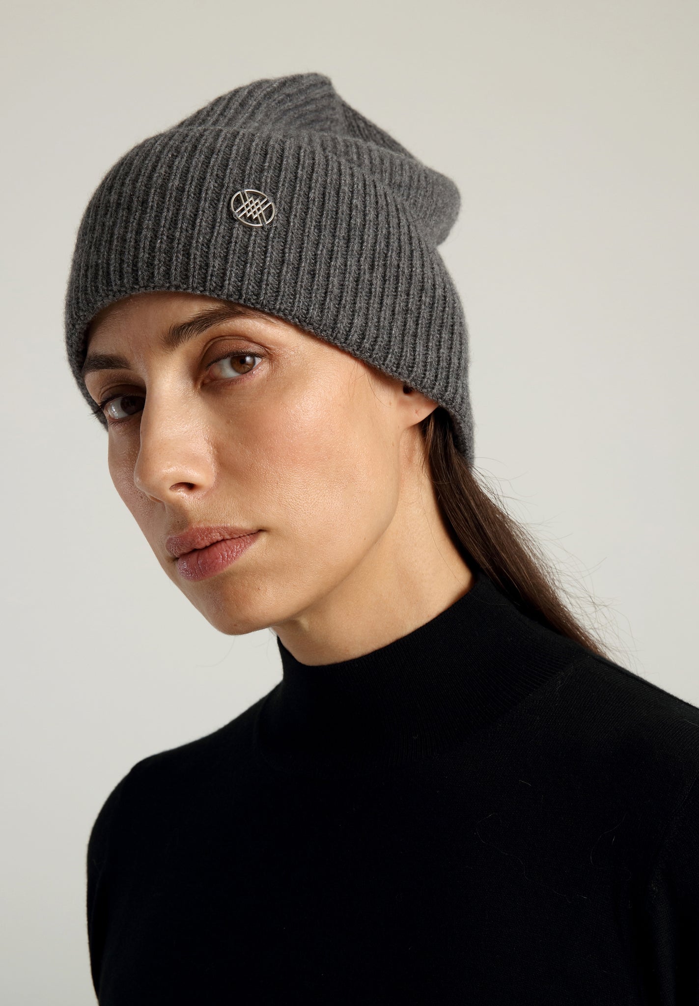 BERING CASHMERE BEANIE - Grey melange