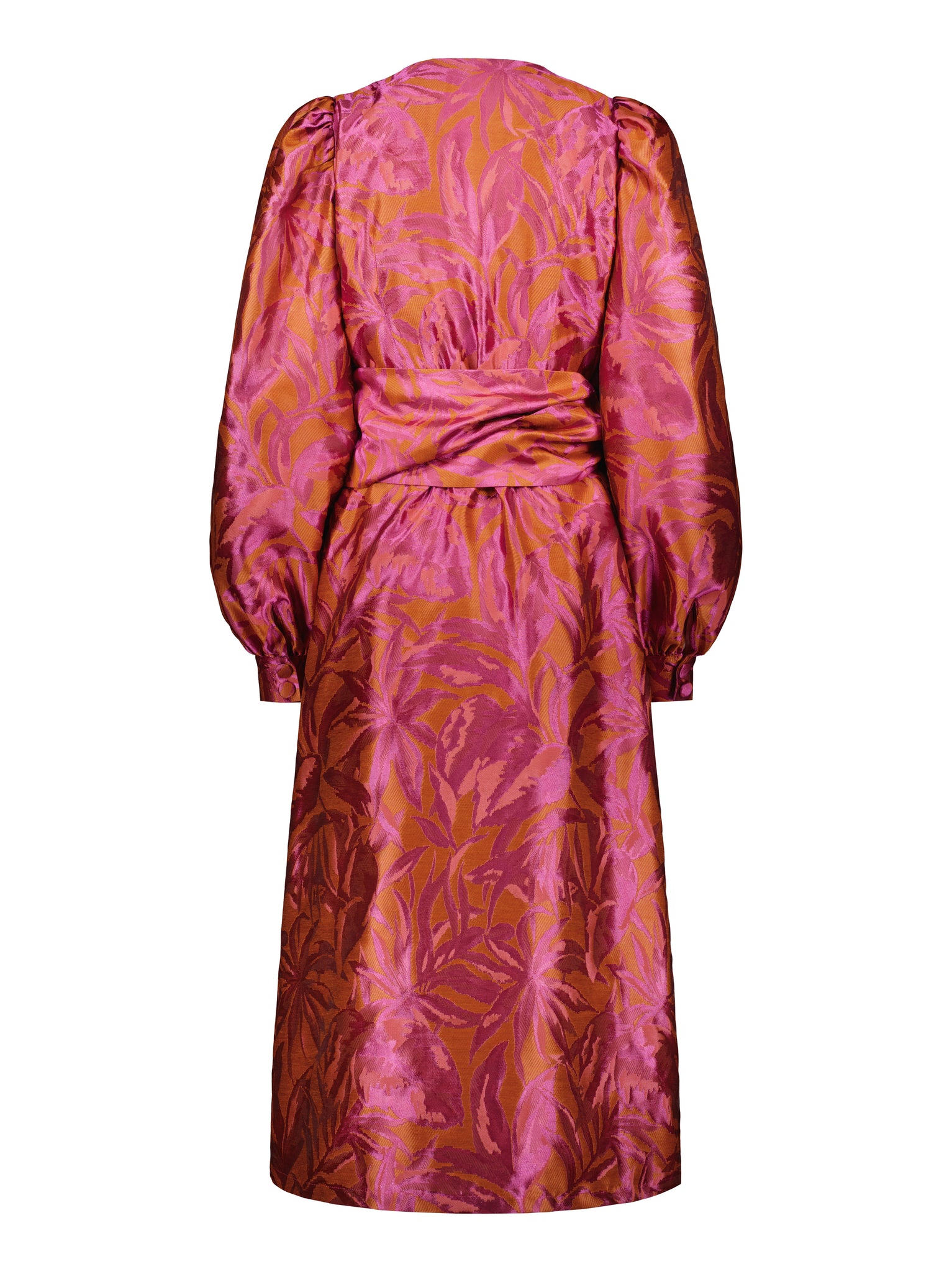 BLAKE WRAP DRESS - Pink orange florals